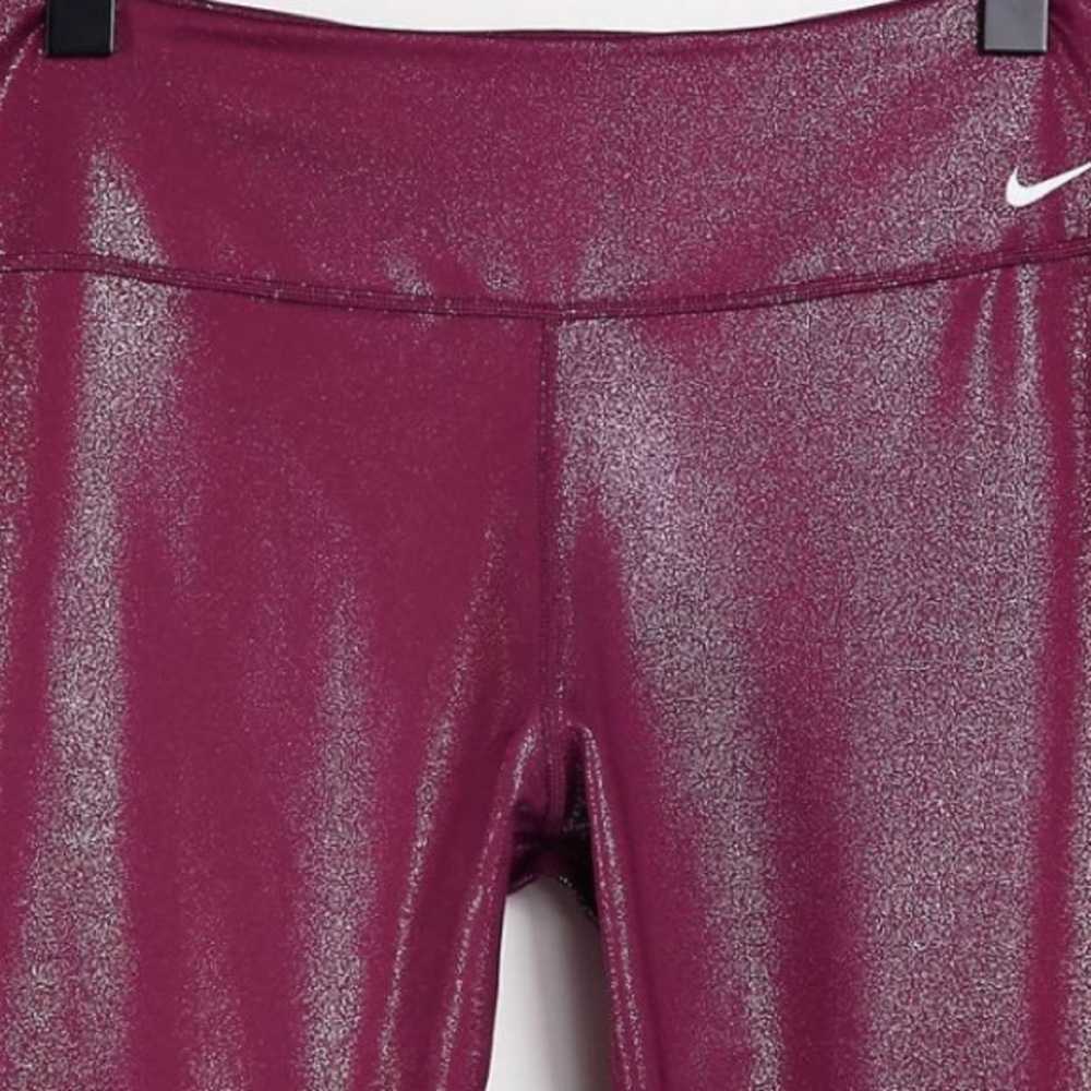 Nike leggings Burgundy Red shimmering Nike leggings dark red wine sz XXL - Picture 6 of 8